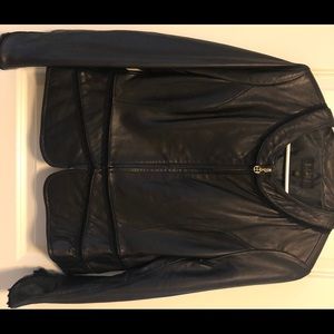 100% Genuine Leather Jacket with Lace Detail